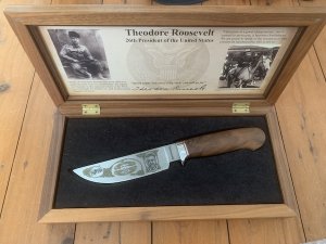 Browning Knife Theodore Roosevelt 150 Year Commemorative Knife in Wooden Display Box