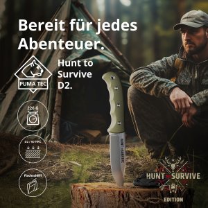 Puma Knife: Puma Hunt To Survive PUMA TEC D2 Knife with Kydex Sheath