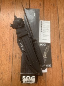 SOG Vintage Original Black Daggert- 2 Commando Dagger with Kydex Tactical Sheath