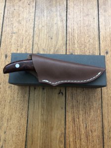 Small Japanese Custom Made Drop Point Hunter with Thuya Wood Handle