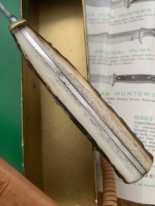 Puma Knife: Puma Hunters Pal 1969 in Original Sheath and Original Box with Warranty #96583