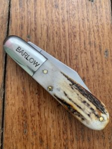 John Primble USA Twin Blade Barlow Knife with Stag Antler Handle