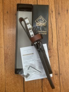 Puma Knife: 2007 Puma Rare 3 Blade White Hunter Set in original sheath and Box
