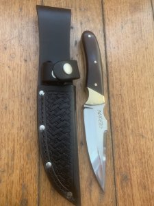 MAFFI SYDNEY AUSTRALIA Wood Handled Fixed Blade Knife With Sheath