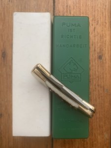 Puma Knife: Puma 1982 Rare model 895 Lord Folding Knife with Stag Handle Original Puma Box #18281