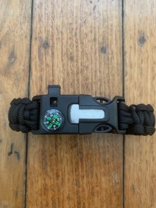 Large Fluoro Green Handled Bush Craft/Camping Knife Kit