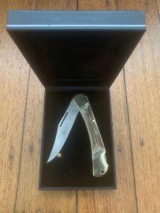 Puma Knife: 2011 Puma Prince Folding Knife with Sambar Stag Antler Handle in Black Display Box
