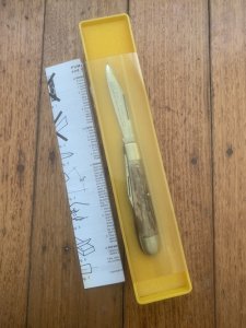 Puma Knife: Puma Original Rare 1977 Pony 620 Twin Blade Knife with Stag Antler Handle #27282