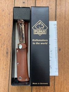 Puma Knife: Puma 1996 Hunters Pal with Stag Antler Handle Sheath & Box