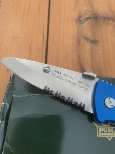 Puma Knife: Puma Very Rare 2007 Model 890012 PFR (Police Fire and Rescue) Folding Knife in Original Box