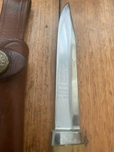 Puma Knife: Puma Vintage Pre-64 USED 3573 Boot Knife with Stag Handle & Custom Sheath