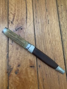 Puma Knife: Puma 1980 Vintage 3573 Boot Knife with Stag Handle & Original Sheath #14081