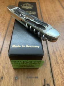 Puma Knife: Exclusive to SOS Puma 420 Pocket Knife with Stag Antler Handle