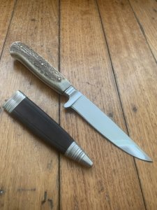 Linder Original Classic Super Stahl Nicker Knife with Stag Handle