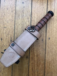 Ka-Bar Knife: Kabar US Army Knife and Custom USA made Hedgehog Sheath