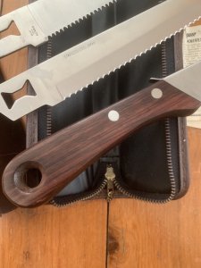 Kershaw Knife: Vintage 1980's KERSHAW KAI CAMP KIT  Japanese 3 Blade Knife Set with Wood Handle & Case