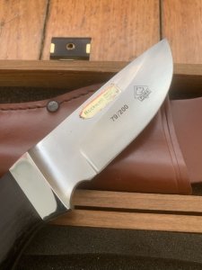 Puma Knife: 12 6010 Puma Austrian SkinMaster Centenary Knife 996-1996 with Walnut Handle 79/200