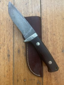 Safari Club International Limited Edition 1987 CHARLTON Damascus Loveless Hunter Fixed Blade with Sheath 77-100