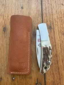 Al Mar Japan E1005 EAGLE Stag Handled Gentlemen's Knife in original Pouch