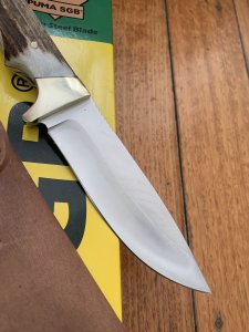 Puma Knife: Puma SGB Teton Fixed Blade Knife with Stag Antler Handle