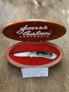John Jones Australian Made Folding Knife in Custom Box