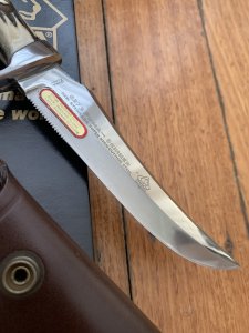 Puma Knife: Rarer 1980 Puma 6373 Skinner with Stag Antler Handle Puma Leather Sheath and Box