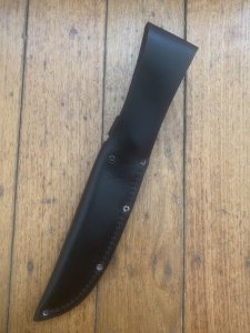 MAFFI SYDNEY AUSTRALIA Gloss Black Handled Fixed Blade Knife With Sheath
