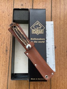 Puma Knife: Puma 1996 Hunters Pal with Stag Antler Handle Sheath & Box