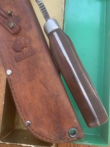 Puma Knife: Puma Rare 1969 Jacaranda White Hunter Knife with Original Box Paperwork #96744