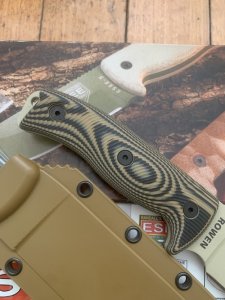 ESEE Knives- ESEE-6 Knife with Coyote/Dark Brown G10 3D Handle Desert Tan Plain Edge Blade and Coyote Kydex Sheath