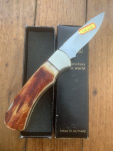Puma Knife: 2008 Puma 4 Star Full Sized Folding Lock Knife with Buffalo Bone Handle