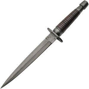 COMMANDO BLADED KNIFE WITH 200 LAYER DAMASCUS BLADE AND ROSEWOOD HANDLE