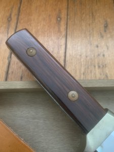 Puma Knife: Early 1980's Puma Big Big Bowie knife with Wooden Handle in original Wooden Box