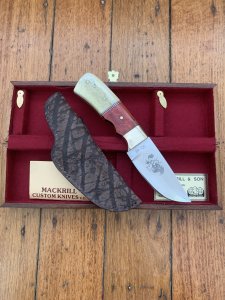 Mackrill Custom Knives 1999 SCI Limited edition African Rosewood & Giraffe Bone Handle #89-100