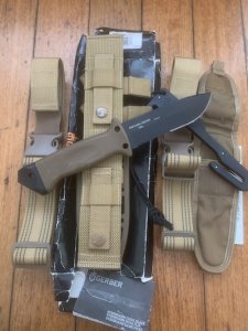 Gerber Model LMF II Drop Point Military Knife in Thigh Sheath & Rope Cutter