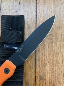 Ontario Ranger SHIV Knife with Orange Micarta Handle and Black Nylon Belt Sheath