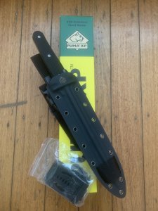 Puma XP 15" New Model Pig Sticker knife with Black Pakkawood Handle and Kydex Sheath