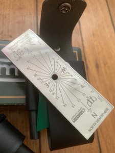 Cudeman Model 148-VC Fixed Blade Cudeman 148VC Bushcraft Knife Green Micarta With Leather Sheath