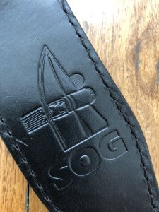 SOG Vintage Original early USA model TL-01 Team Leader Tactical Knife with Heavy Duty Leather Sheath