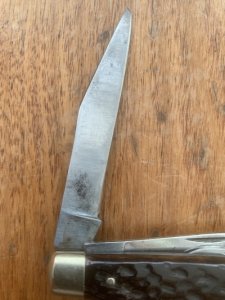 Puma Knife: Puma 1971 Rare 'USER'  'STOCK' 3 blade Fold back Knife with Red Bone Handle