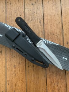 SOG Vintage Original S14K Pentagon Tactical Dagger with Kydex Tactical sheath & Box