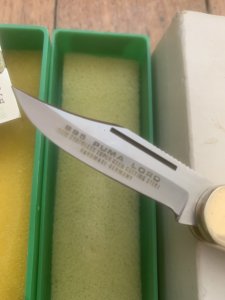 Puma Knife: Puma 1980 Rare model 895 Lord Folding Knife with Stag Handle Original Box and matching Warranty
