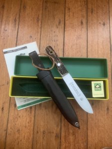 Puma Knife: Puma 1974 FAHRTENMESSER Stag in Original Sheath and Plastic Box with Tag