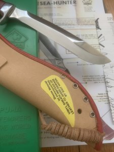 Puma Knife: Puma Original 1987 SEA HUNTER 17 6363 in Original Sheath and Box #21781