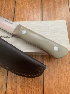 Real Steel Knives RS3726C-Coyote BushCraft II Knife with Leather Sheath