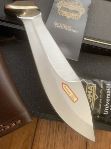 Puma Knife: Puma Rüdemann 40 with Black Micarta Handle in Sheath & Custom Wooden Box