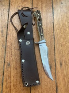 Puma Knife: Puma Vintage 1969 Skinner Handmade Knife with Stag Antler Handle & Sheath