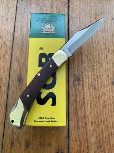 Puma SGB Knife: Puma SGB Jacaranda Wood Handled Bear Folding Pocket Knife