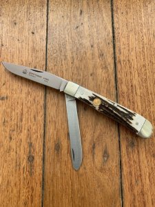 Puma Knife: Puma Grand Trapper Large Lockback Knife with Stag Handle