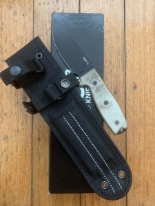 Ontario Ranger Series RAT-3 Plain Edge Blade with Micarta Handle and Nylon Tactical Belt Sheath
